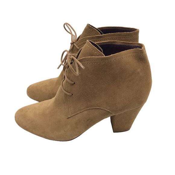 BCBGeneration Delphine Suede Booties 9 M Ankle Boots Lace Up Block Heel Brown - Picture 3 of 16